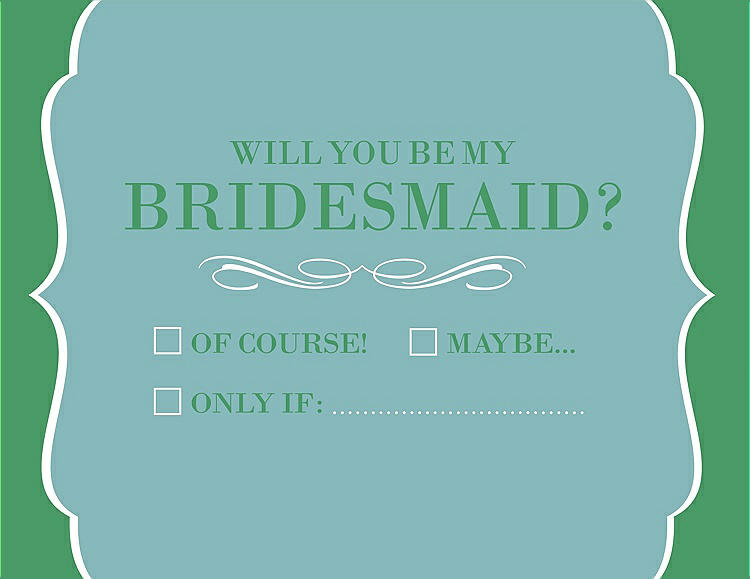 Front View - Seaside & Juniper Will You Be My Bridesmaid Card - Checkbox