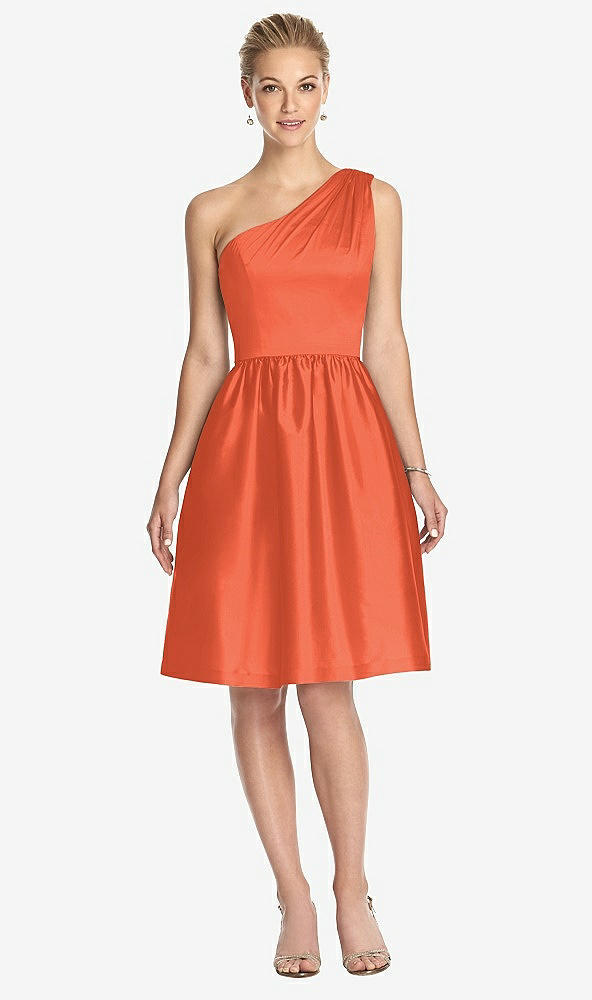 Front View - Fiesta One Shoulder Cocktail Dress with Pockets