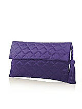 Front View Thumbnail - Regalia - PANTONE Ultra Violet Quilted Envelope Clutch with Tassel Detail