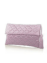 Front View Thumbnail - Suede Rose Quilted Envelope Clutch with Tassel Detail