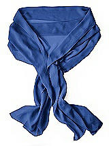 Rear View Thumbnail - Classic Blue Sheer Crepe Stole
