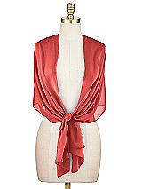 Alt View 2 Thumbnail - Perfect Coral Sheer Crepe Stole