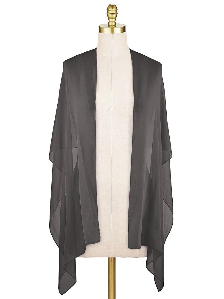 Front View - Caviar Gray Lux Chiffon Stole