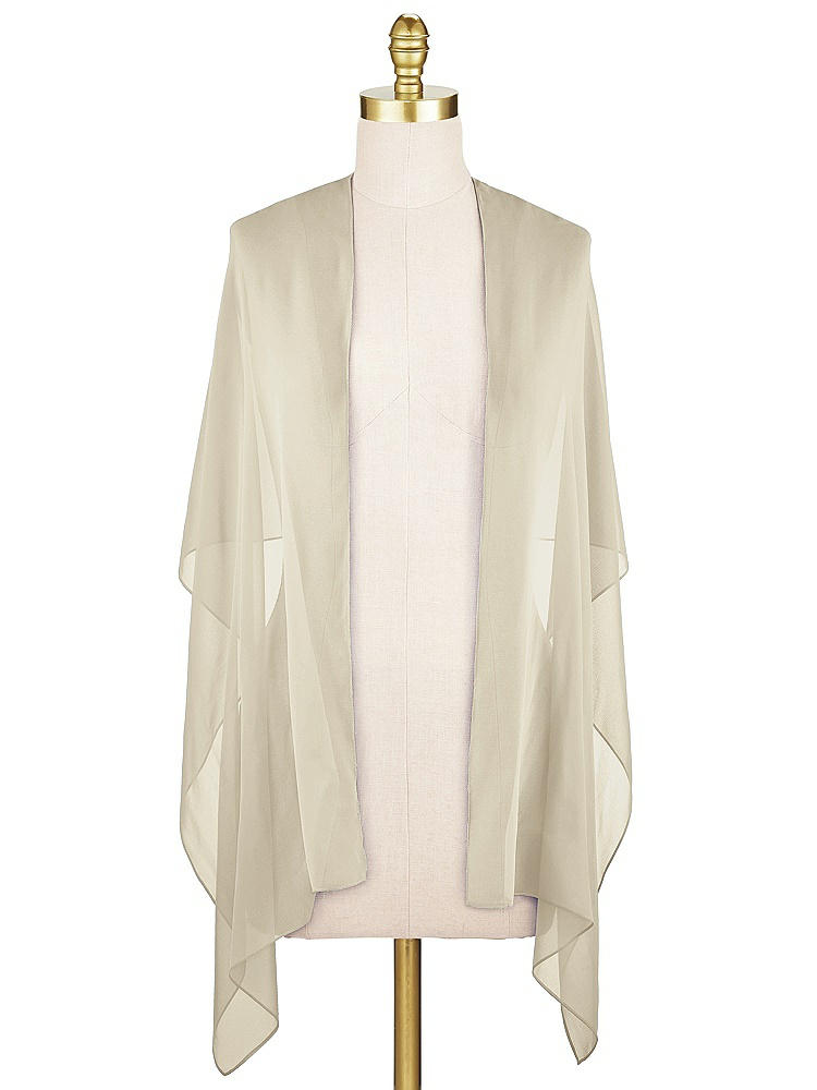 Front View - Champagne Lux Chiffon Stole