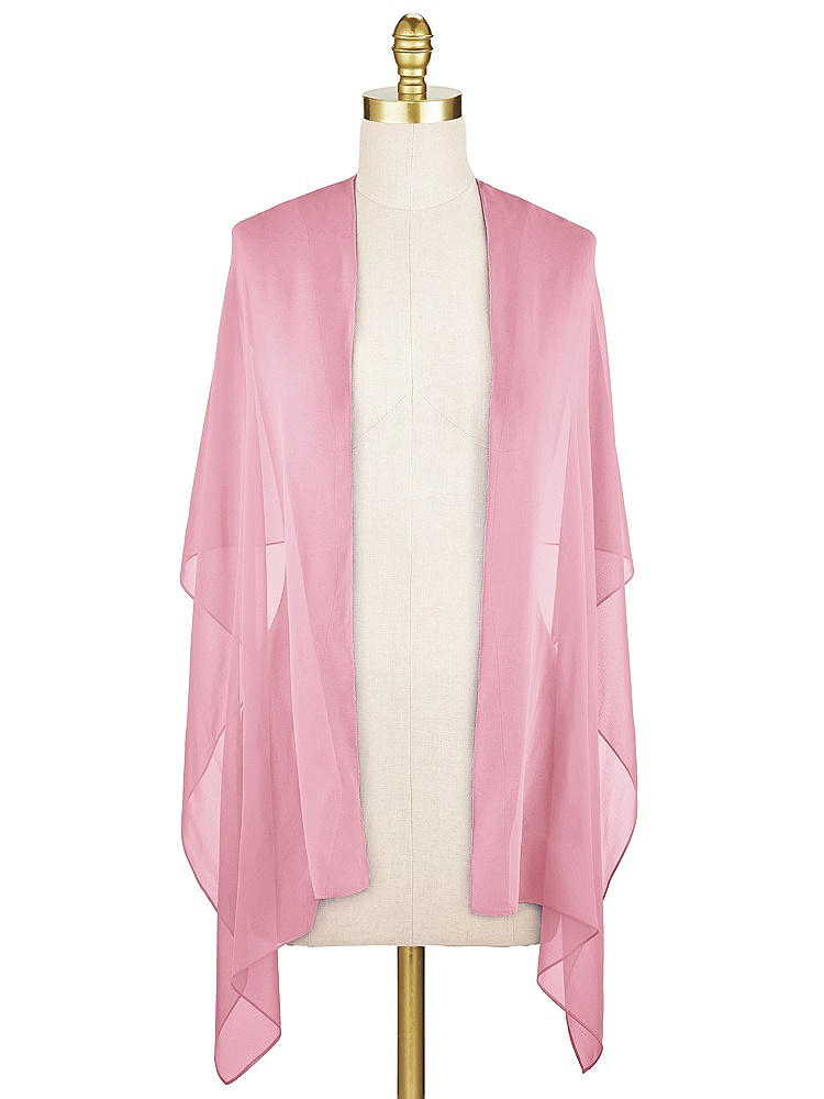 Front View - Peony Pink Lux Chiffon Stole