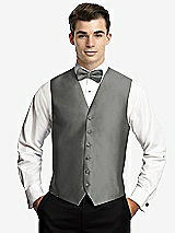 Front View Thumbnail - Charcoal Gray Yarn-Dyed 6 Button Tuxedo Vest by After Six