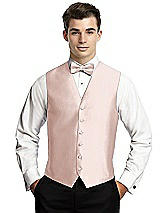 Rear View Thumbnail - Pearl Pink Yarn-Dyed 6 Button Tuxedo Vest by After Six