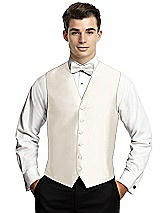 Rear View Thumbnail - Ivory Yarn-Dyed 6 Button Tuxedo Vest by After Six