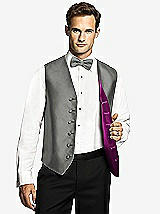 Front View Thumbnail - Charcoal Gray & Persian Plum Reversible Tuxedo Vests by After Six