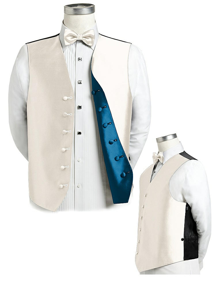 Back View - Ivory & Ocean Blue Reversible Tuxedo Vests by After Six