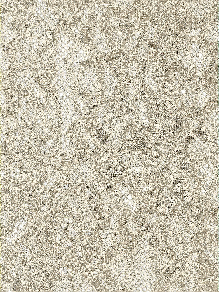 Front View - Champagne Rococo Metallic Lace Fabric by the yard