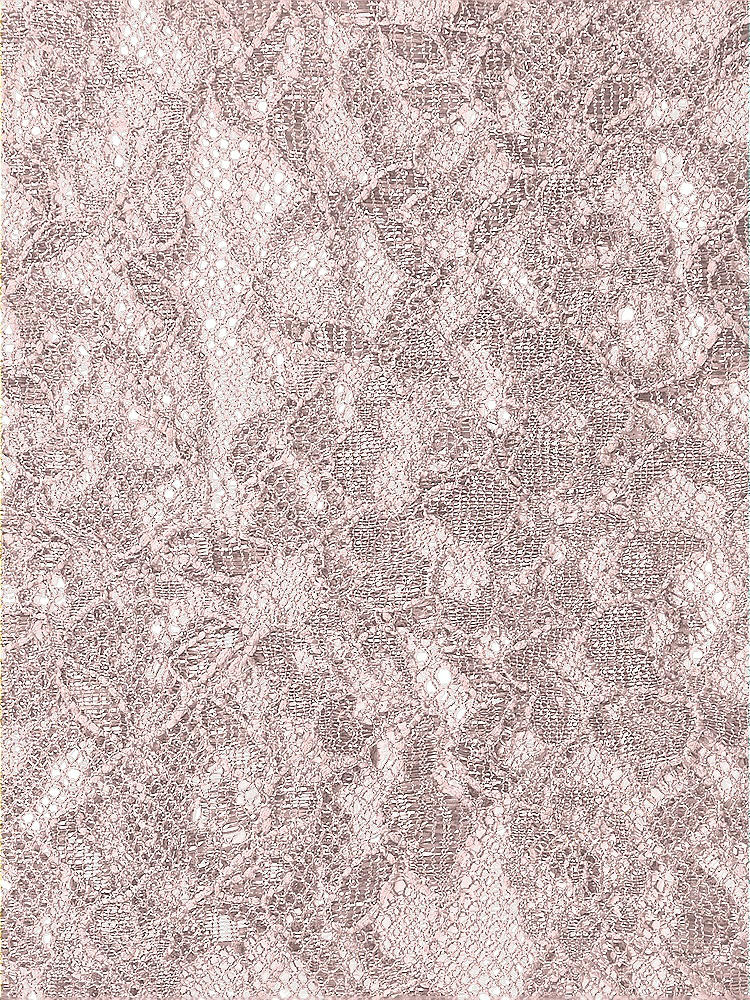 Front View - Rose - PANTONE Rose Quartz Rococo Metallic Lace Fabric by the yard
