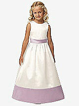 Front View Thumbnail - Ivory & Suede Rose Flower Girl Style FL4034