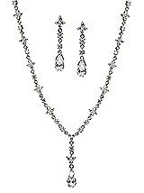 Front View Thumbnail - Cubic Zirconia Bridal Necklace and Drop Earring Set