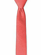 Front View Thumbnail - Perfect Coral Peau de Soie Narrow Ties by After Six