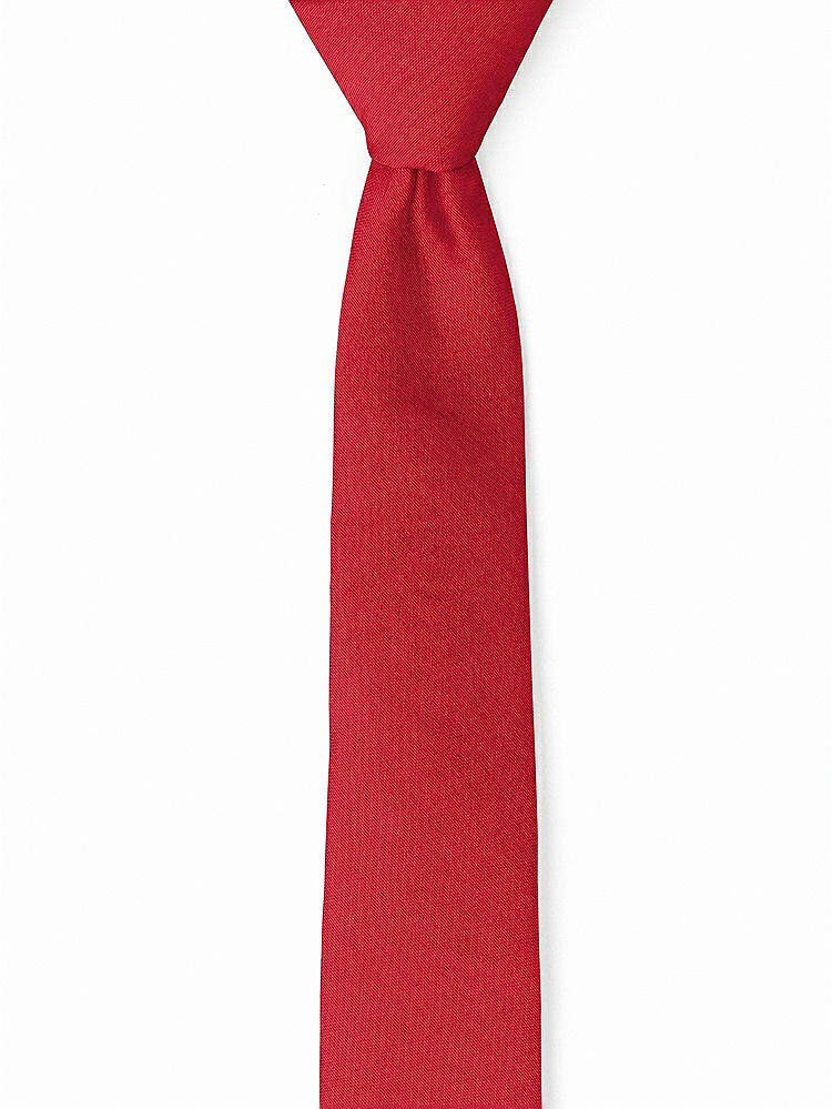 Front View - Poppy Red Peau de Soie Narrow Ties by After Six