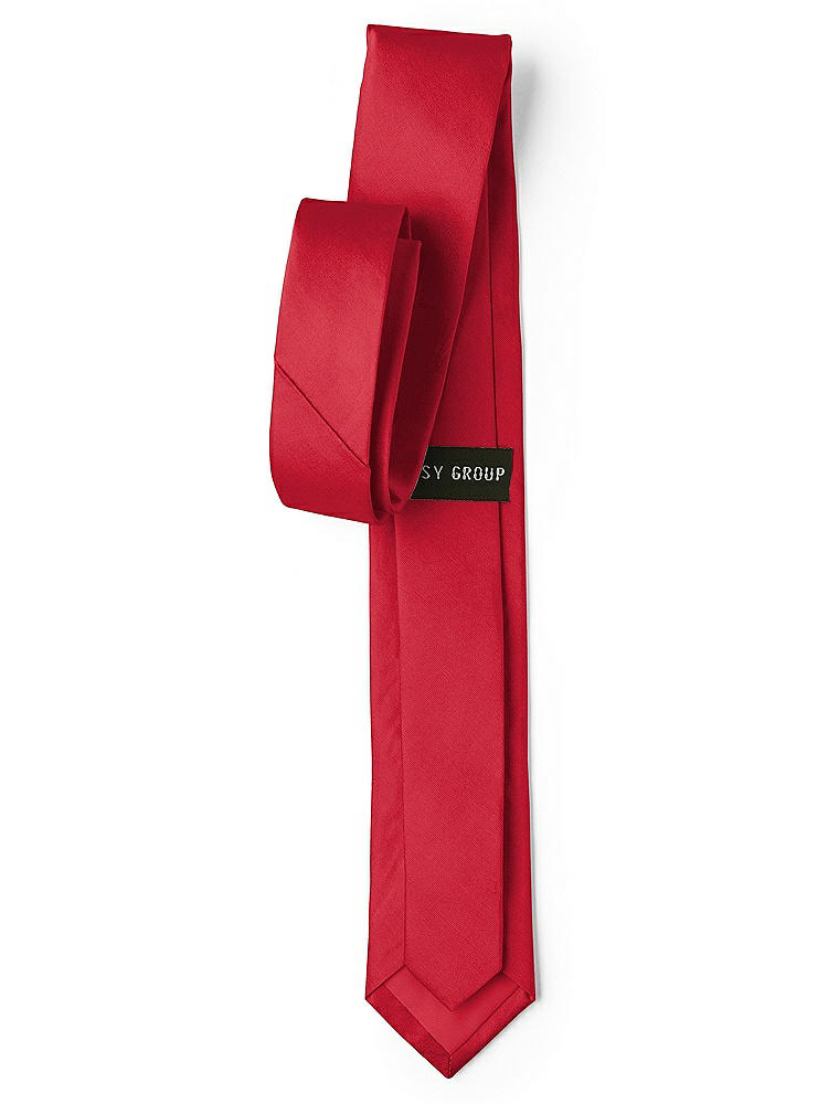 Back View - Poppy Red Peau de Soie Narrow Ties by After Six