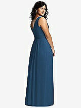Alt View 2 Thumbnail - Dusk Blue Sleeveless Draped Chiffon Maxi Dress with Front Slit