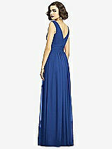 Alt View 5 Thumbnail - Classic Blue Sleeveless Draped Chiffon Maxi Dress with Front Slit