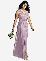 Alt View 4 Thumbnail - Suede Rose Sleeveless Draped Chiffon Maxi Dress with Front Slit
