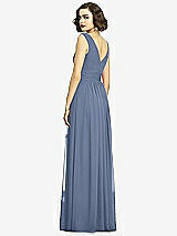 Alt View 5 Thumbnail - Larkspur Blue Sleeveless Draped Chiffon Maxi Dress with Front Slit