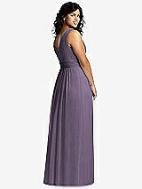 Alt View 2 Thumbnail - Lavender Sleeveless Draped Chiffon Maxi Dress with Front Slit