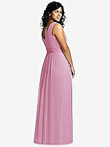 Alt View 2 Thumbnail - Powder Pink Sleeveless Draped Chiffon Maxi Dress with Front Slit