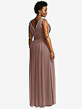 Rear View Thumbnail - Sienna Sleeveless Draped Chiffon Maxi Dress with Front Slit