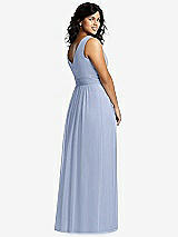 Alt View 2 Thumbnail - Sky Blue Sleeveless Draped Chiffon Maxi Dress with Front Slit