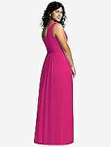 Alt View 2 Thumbnail - Think Pink Sleeveless Draped Chiffon Maxi Dress with Front Slit