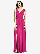 Alt View 3 Thumbnail - Think Pink Sleeveless Draped Chiffon Maxi Dress with Front Slit