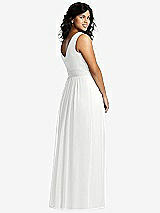 Alt View 2 Thumbnail - White Sleeveless Draped Chiffon Maxi Dress with Front Slit