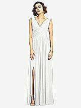 Alt View 3 Thumbnail - White Sleeveless Draped Chiffon Maxi Dress with Front Slit