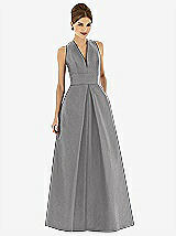 Alt View 1 Thumbnail - Quarry Sleeveless Pleated Skirt Dupioni Dress with Pockets