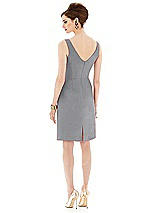 Alt View 2 Thumbnail - French Gray Cocktail V-Neck Fitted Sleeveless Dress