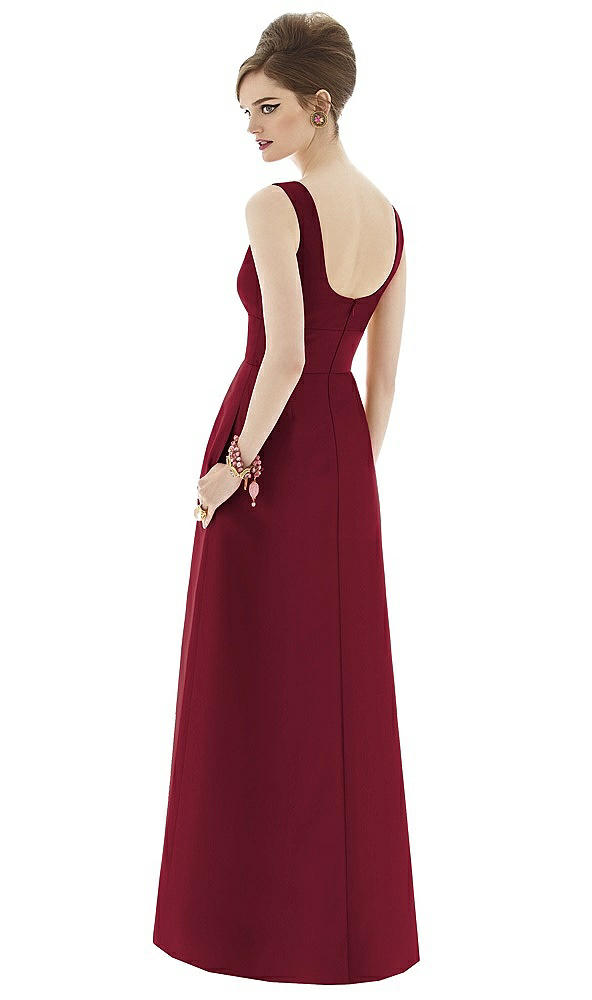 Back View - Burgundy Alfred Sung Bridesmaid Dress D659