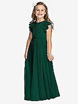 Front View Thumbnail - Hunter Green Flower Girl Dress FL4038
