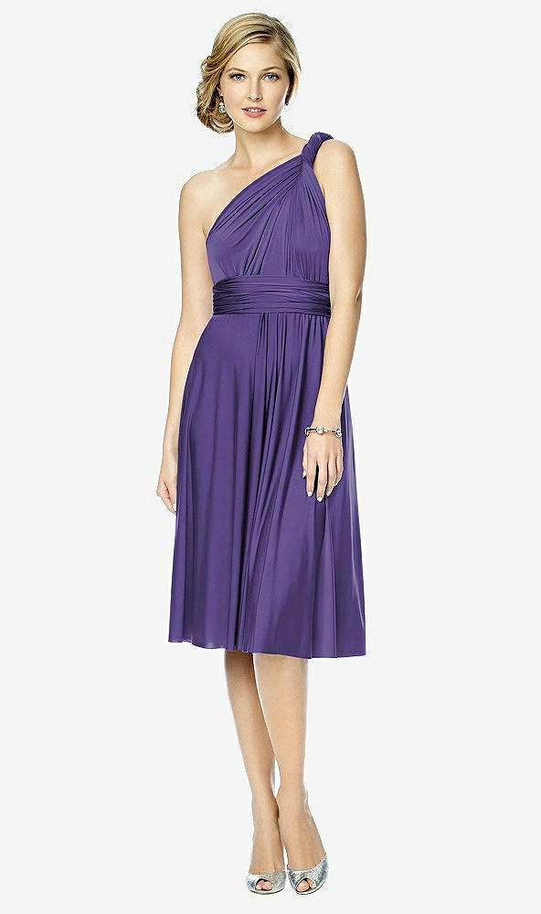 Front View - Regalia - PANTONE Ultra Violet Twist Wrap Convertible Cocktail Dress