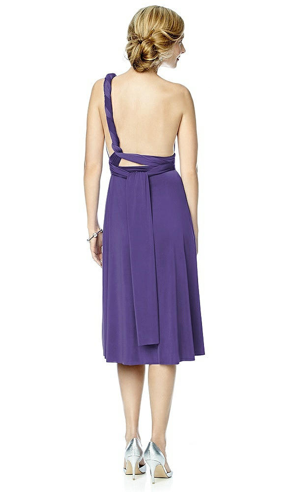 Back View - Regalia - PANTONE Ultra Violet Twist Wrap Convertible Cocktail Dress