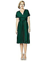 Alt View 1 Thumbnail - Hunter Green Twist Wrap Convertible Cocktail Dress