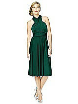 Alt View 3 Thumbnail - Hunter Green Twist Wrap Convertible Cocktail Dress
