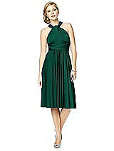Alt View 7 Thumbnail - Hunter Green Twist Wrap Convertible Cocktail Dress