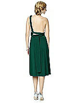 Rear View Thumbnail - Hunter Green Twist Wrap Convertible Cocktail Dress