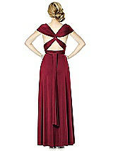 Rear View Thumbnail - Burgundy Twist Wrap Convertible Maxi Dress