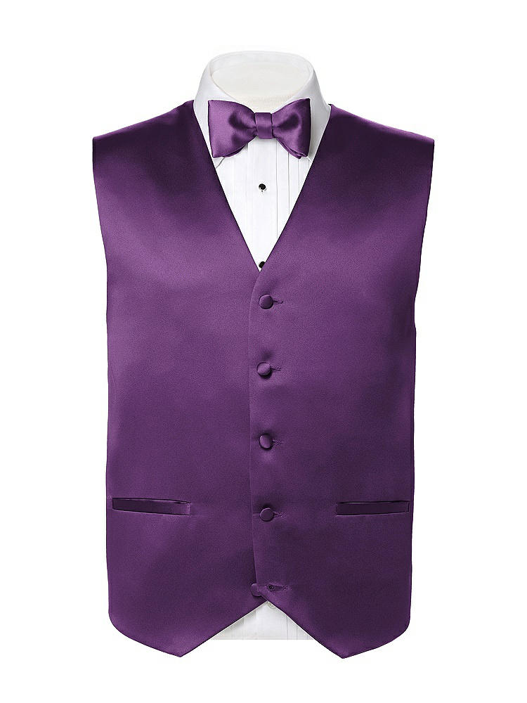 Back View - African Violet Matte Satin Tuxedo Vests by After Six