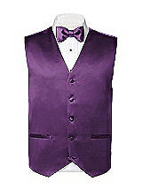 Rear View Thumbnail - African Violet Matte Satin Tuxedo Vests by After Six