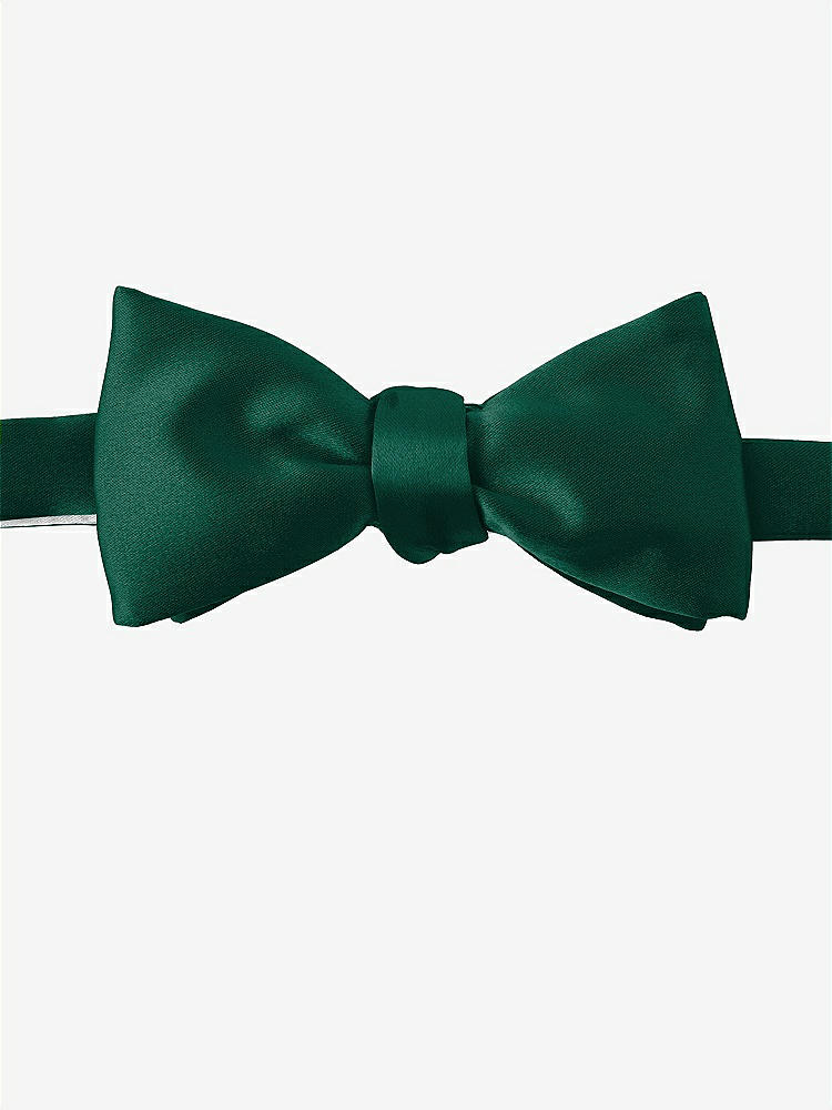 Front View - Hunter Green Matte Satin Bow Ties by After Six