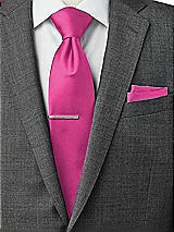 Rear View Thumbnail - Fuchsia Matte Satin Pocket Squares by After Six