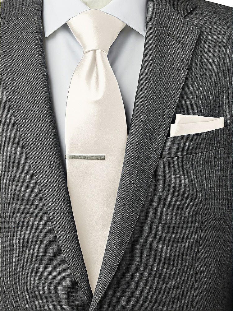 Back View - Ivory Matte Satin Pocket Squares by After Six