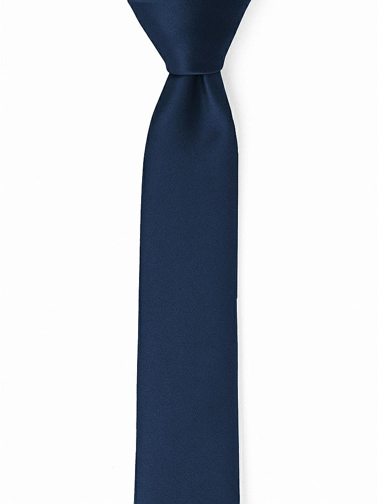 Front View - Midnight Navy Matte Satin Narrow Ties by After Six